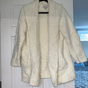 Barefoot dreams cream color heavy cardigan size L